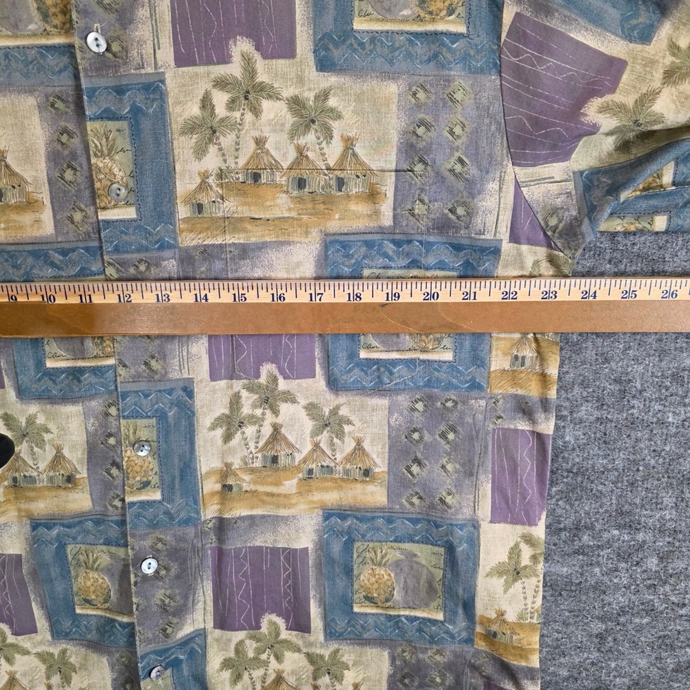 Tori Richard Shirt Mens Large Multicolor Hawaiian Tropical Pineapple Button Up - Picture 6 of 8